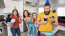 His two naughty lesbian roomies, Codi Vore and Nolina Nyx have a way pervier present, a pocket pussy.