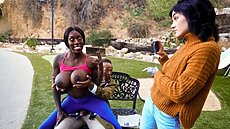 Chong Dong sits on a park bench wearing a trench coat as he lewdly flashes random park-goers who react in shock & disgust.