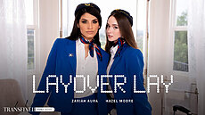 New Transfixed scene Zariah Aura & Hazel Moore in Layover Lay