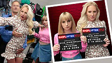 The busty milf races to the store to protect her stepdaughter, only to find Evie put the hair dye in her purse, making Alexis seem like the culprit