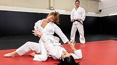 All this tugging, rolling, and pulling has landed these hotties in a sticky, wet situation can you guess who will reign supreme and get the opportunity to roll around with Mick on the mats