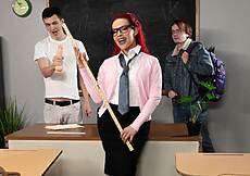Foxxy &Josh Rivers fucking in the new Trans Angels porn 'Getting D In Detention'