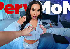 After all, two cocks are better than one, and the more Danae gets to suck and fuck, the happier she is. Still, Austin and Joshua can’t help but keep their competitive spirits high, wanting to be the one to make their stepmom cum. The guys fuck Danae hard until they’re both busting big creamy loads for her.