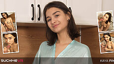 New SuckMeVR Porn Video Sexy Petite Brunette Kaya Finch Railed Hard In The Kitchen