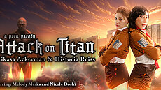 New VR Scene Attack on Titan: Mikasa Ackerman & Historia Reiss (A Porn Parody) VRConk Nicole Doshi Melody Marks VR Porn