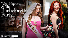 New Transfixed Scene - What Happens At The Bachelorette Party... Upcoming Trans Porn Codi Vore, Ariel Demure Adult Time TS PORNO