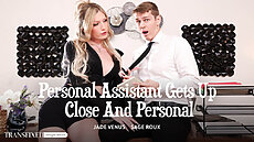 New Transfixed Scene - Personal Assistant Gets Up Close And Personal Upcoming Trans Porn Jade Venus, Sage Roux Adult Time TS PORNO