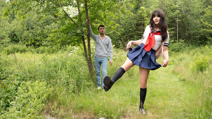 New Trans Angels porn video starring Cailey Katts, Jack Desfeux in a TS sex scene named Fucked On The Forest Floor
