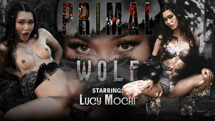 Under the silver gaze of the full moon, a woman  Lucy Mochi  prowls through the shadowed woods, a she-wolf in human form. Her long black hair cascades over naked shoulders as she moves with predatory grace, every sense attuned to the hunt. A palpable heat radiates from her skin, her arousal a sweet scent on the night air. Her hands glide over her own curves, a desperate prelude to the passion buil